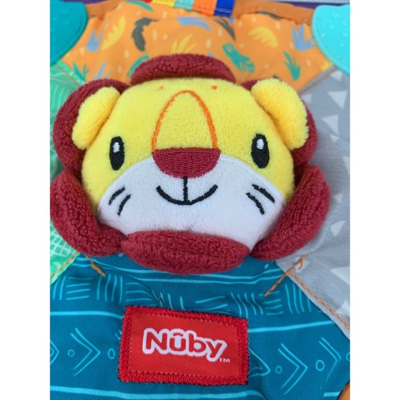 Nuby Lion Teether Crinkle Baby Toy Infant Square 2021 love and care 8 in.² - Picture 4 of 11